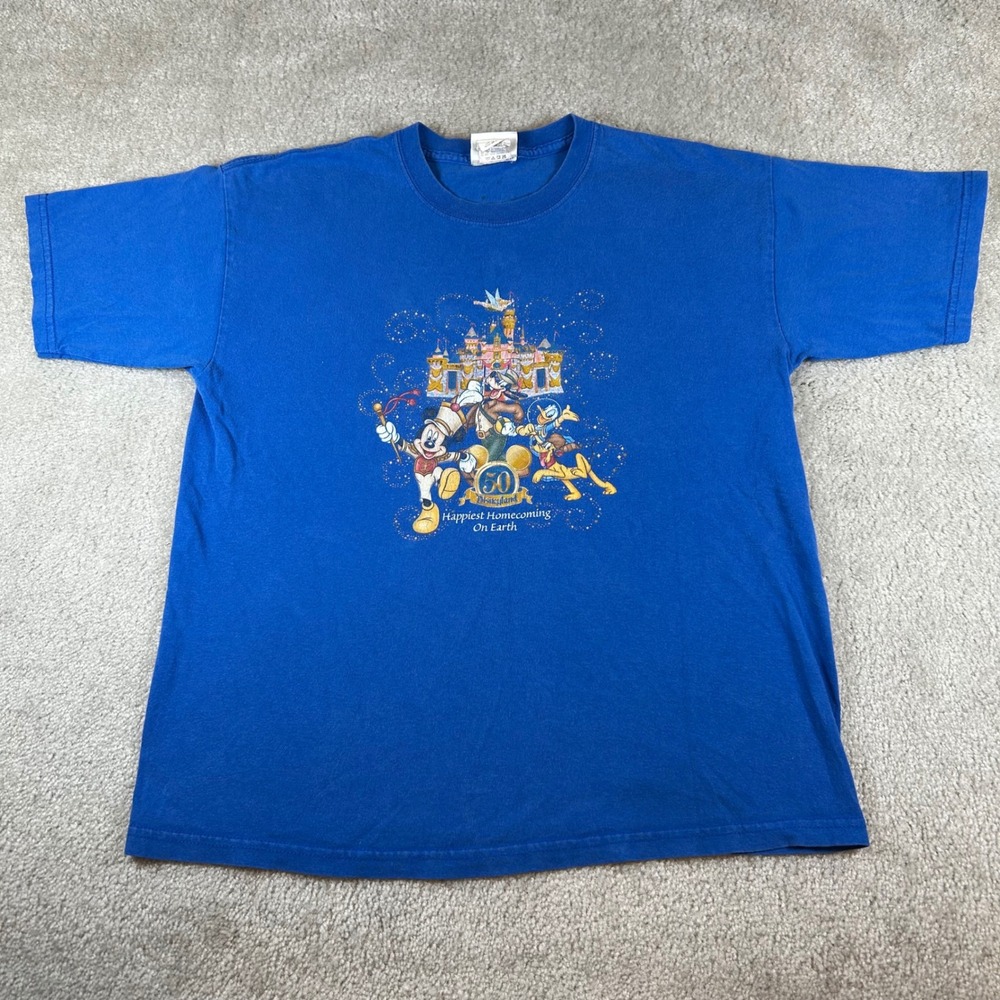 Disneyland Resort Graphic T-Shirt Mens S Blue 50th Anniversary Mickey Mouse Tee